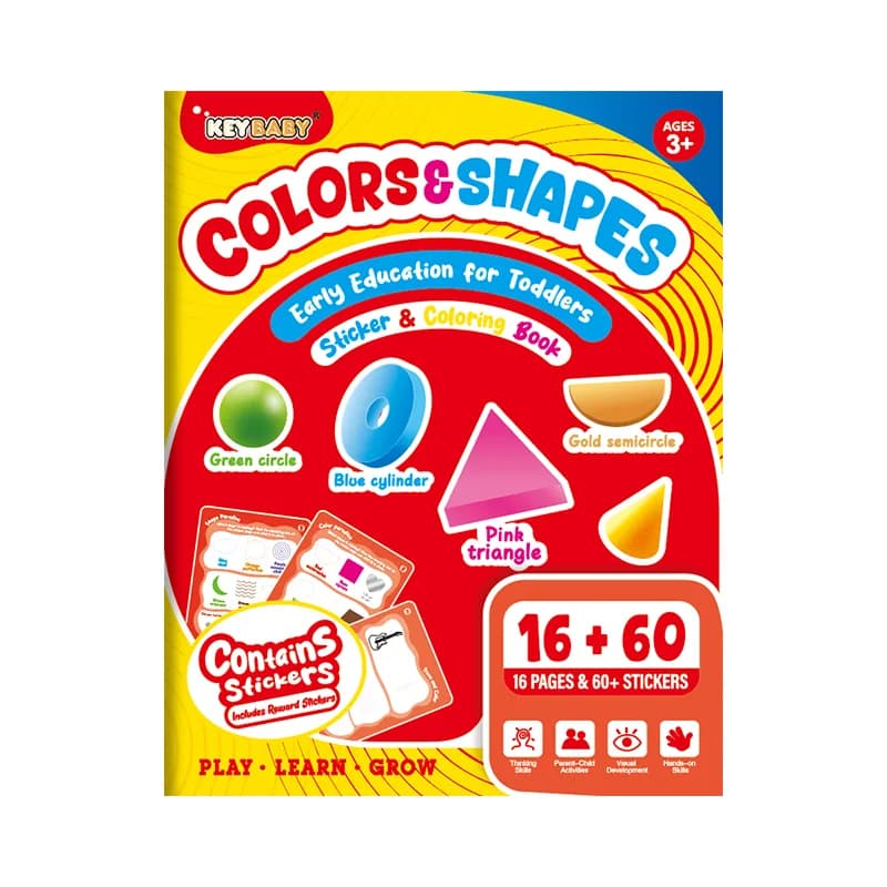 Sticker & Coloring Book – Colors & Shapes