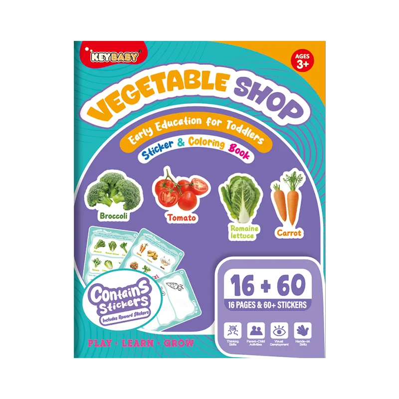 Sticker & Coloring Book – Vegetables Shop