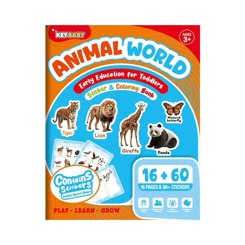 Sticker & Coloring Book – Animal World